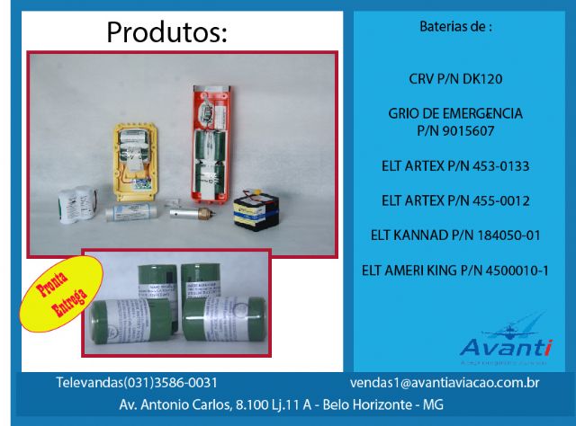 BATERIAS DE ELT - ARTEX, KANNAD E AMERI-KING