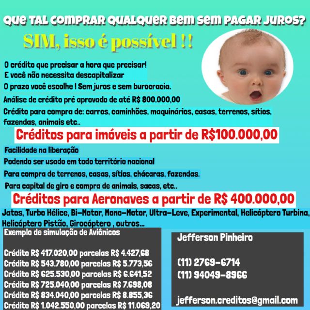 CARTA DE CRÉDITO PARA AQUISIÇÃO DE AERONAVES - INDIFERENTE
