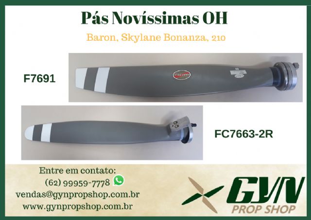 VENDE-SE PAS FC7663-2R (BARON), F7691 (210, BONANZA, SKYLANE), 80VA(210,206) - PAS DE HELICE